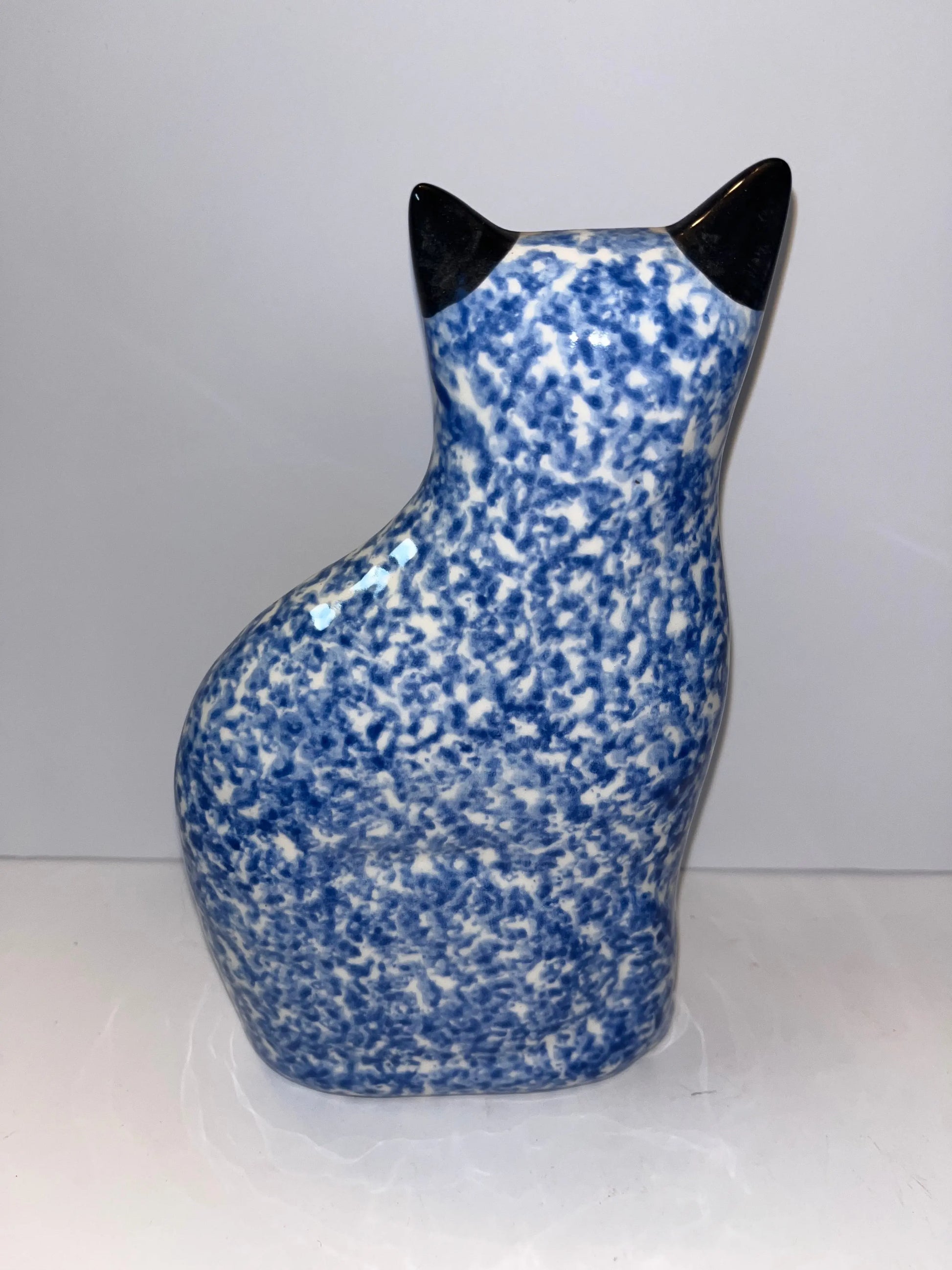 Blue and White Ceramic Cat and Bunny Figurines - Finest Antique