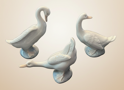 NAO by Lladró Porcelain Trio of Geese Figurine Set Hand Made in
Spain