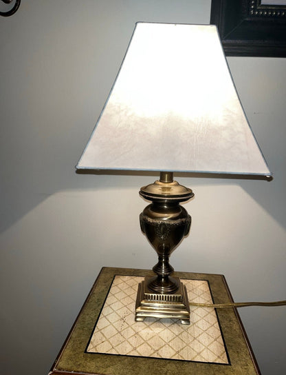 *Fix*Vintage Kaeder Unique (20”) Bronze/Brass Lamp Leather shade.