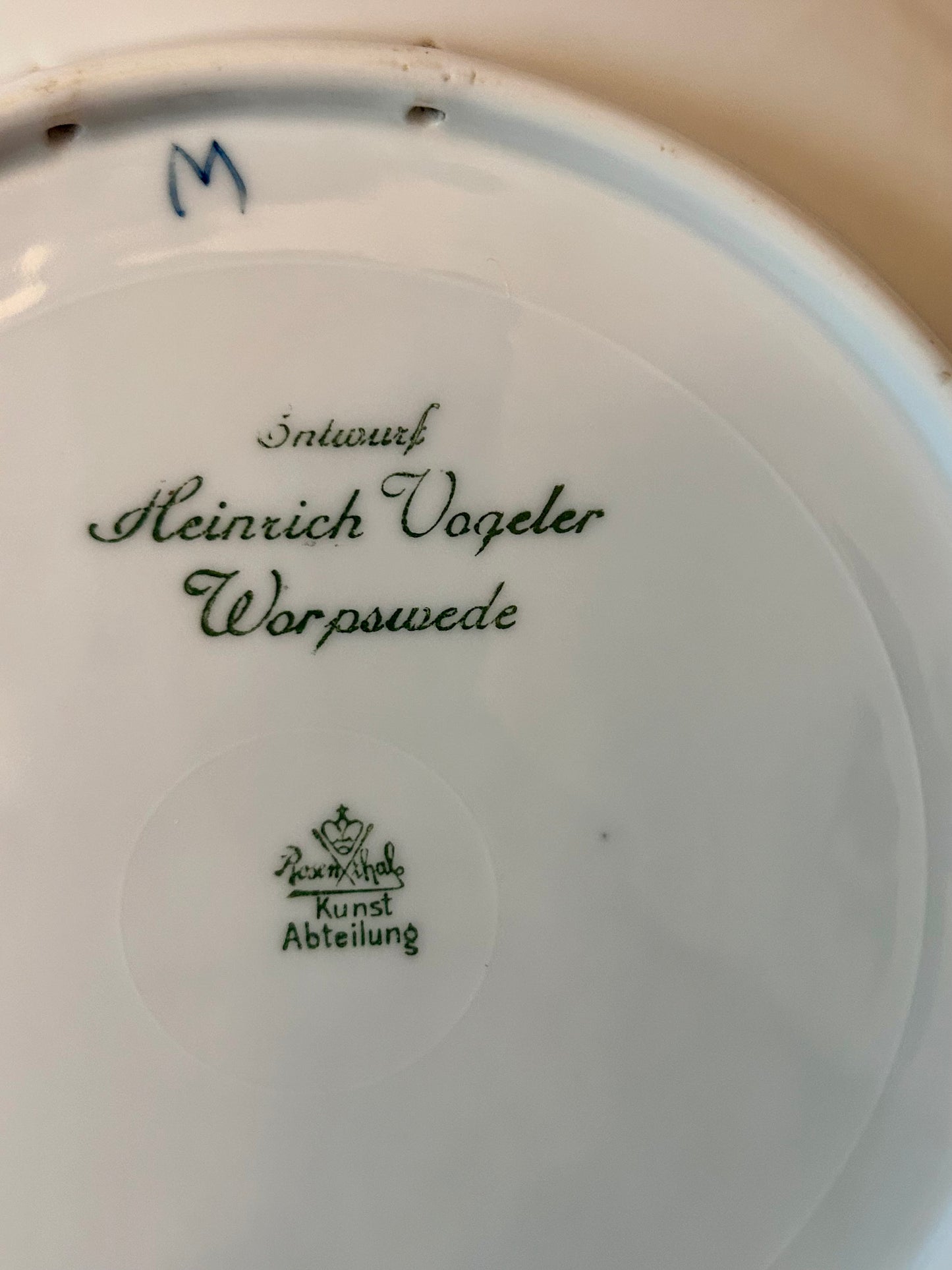 Rare 1911 Rosenthal "Weihnachten" (Christmas) Collector's Plate by Heinrich Vogeler