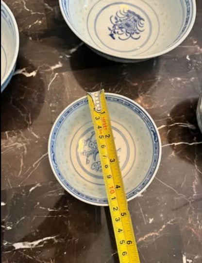 Vintage Blue & White Chinese Marked (7 Pieces Set)