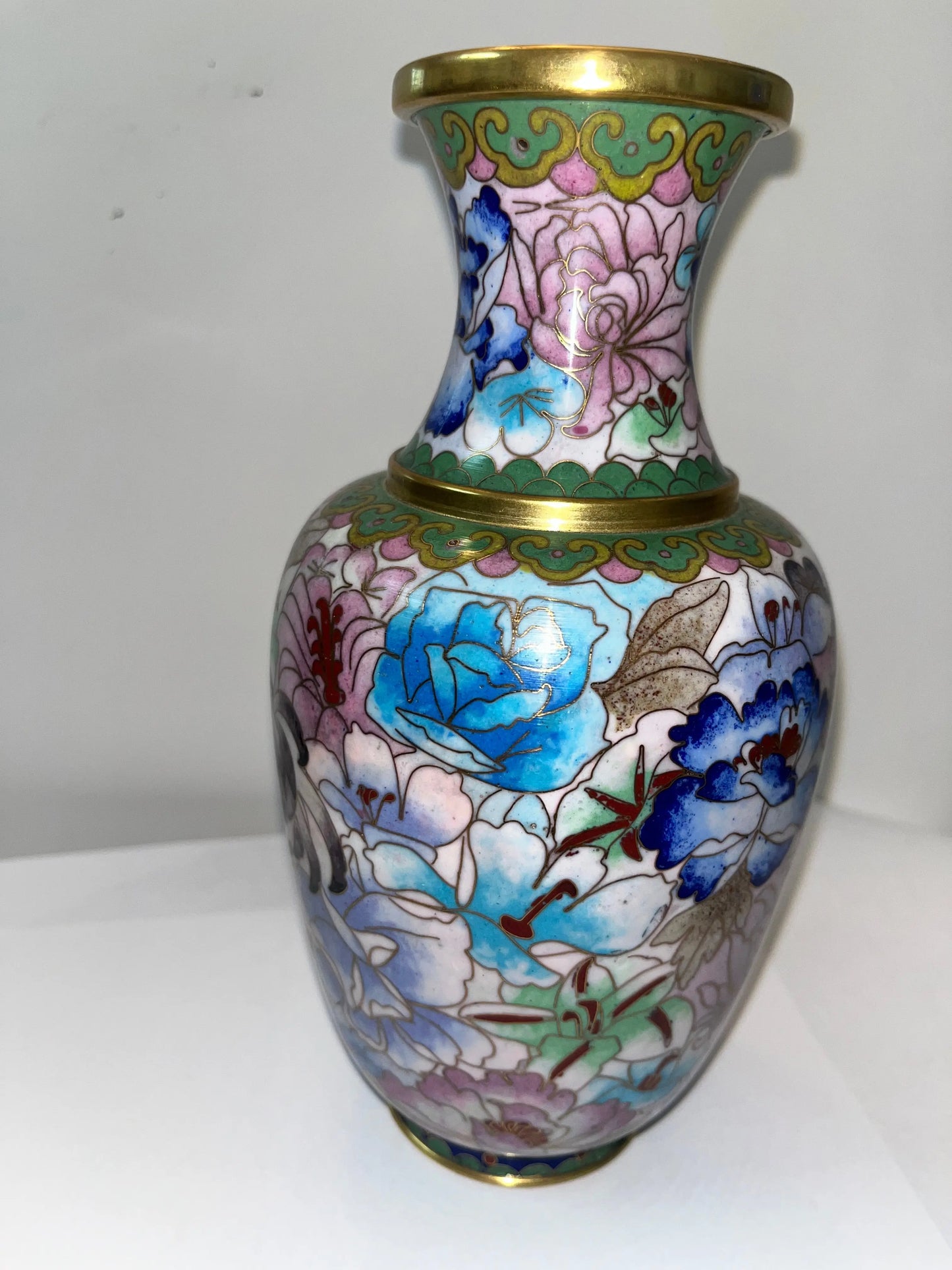 Vintage Chinese Cloisonné Vase 4 Set 