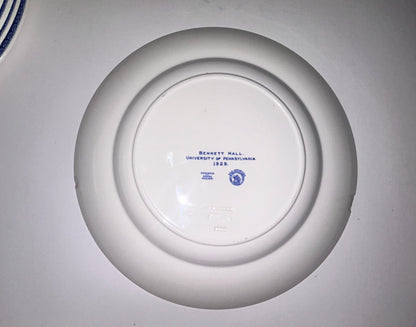12pc Set Vintage 1929 Wedgwood England University of Pennsylvania Transferware Blue Plates