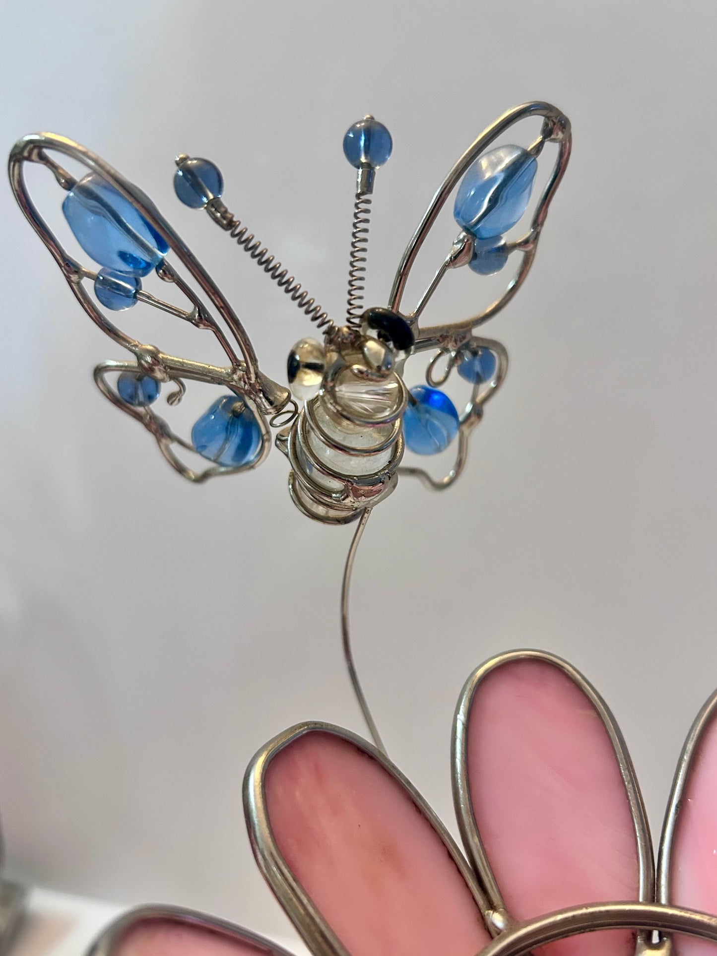 Vintage Two-piece Handcrafted Stained Glass Figurine Set