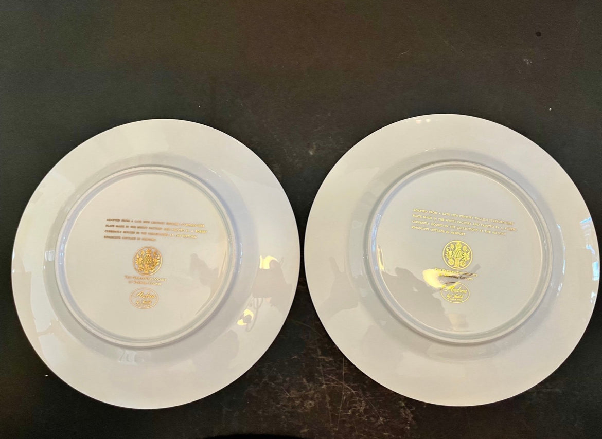 Chelsea House Bird Butterfly Decorative Platter (12”)& Andrea Sadek Chelsea Bird (8”)Plates