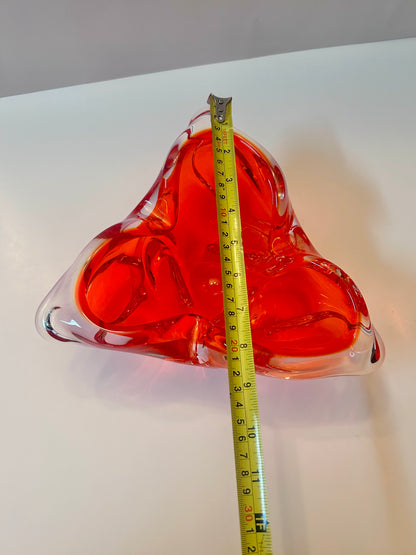 Mid-Century Modern Chalet Signed Artistic Glass Large (10”)Heavy Ashtray