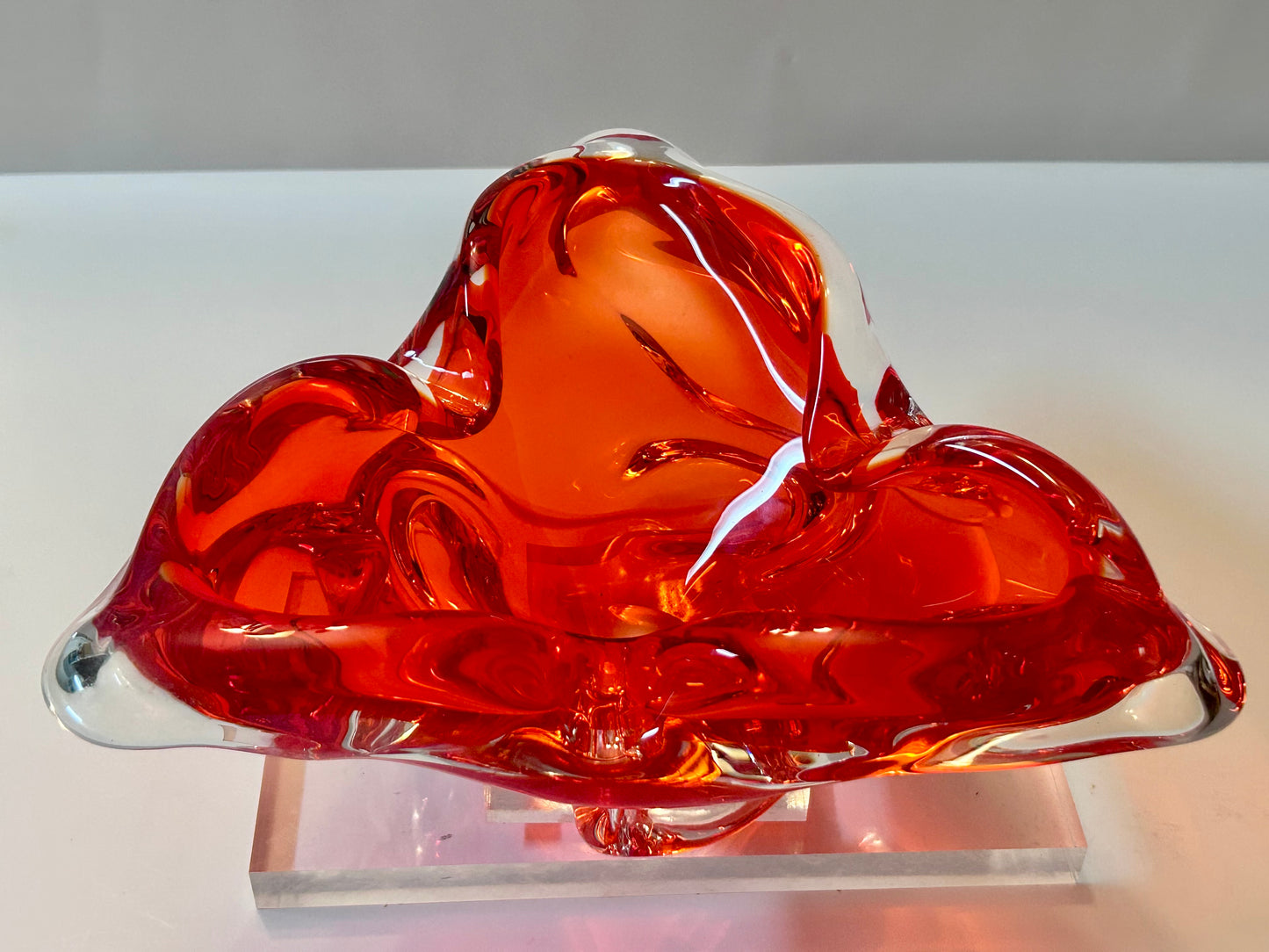 Mid-Century Modern Chalet Signed Artistic Glass Large (10”)Heavy Ashtray
