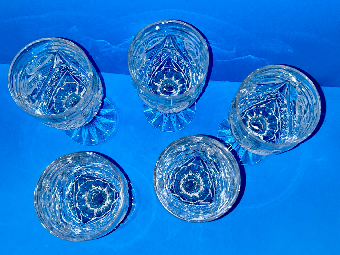 Hofbauer Byrdes Collection Cut Crystal Water Goblets (Set 5)