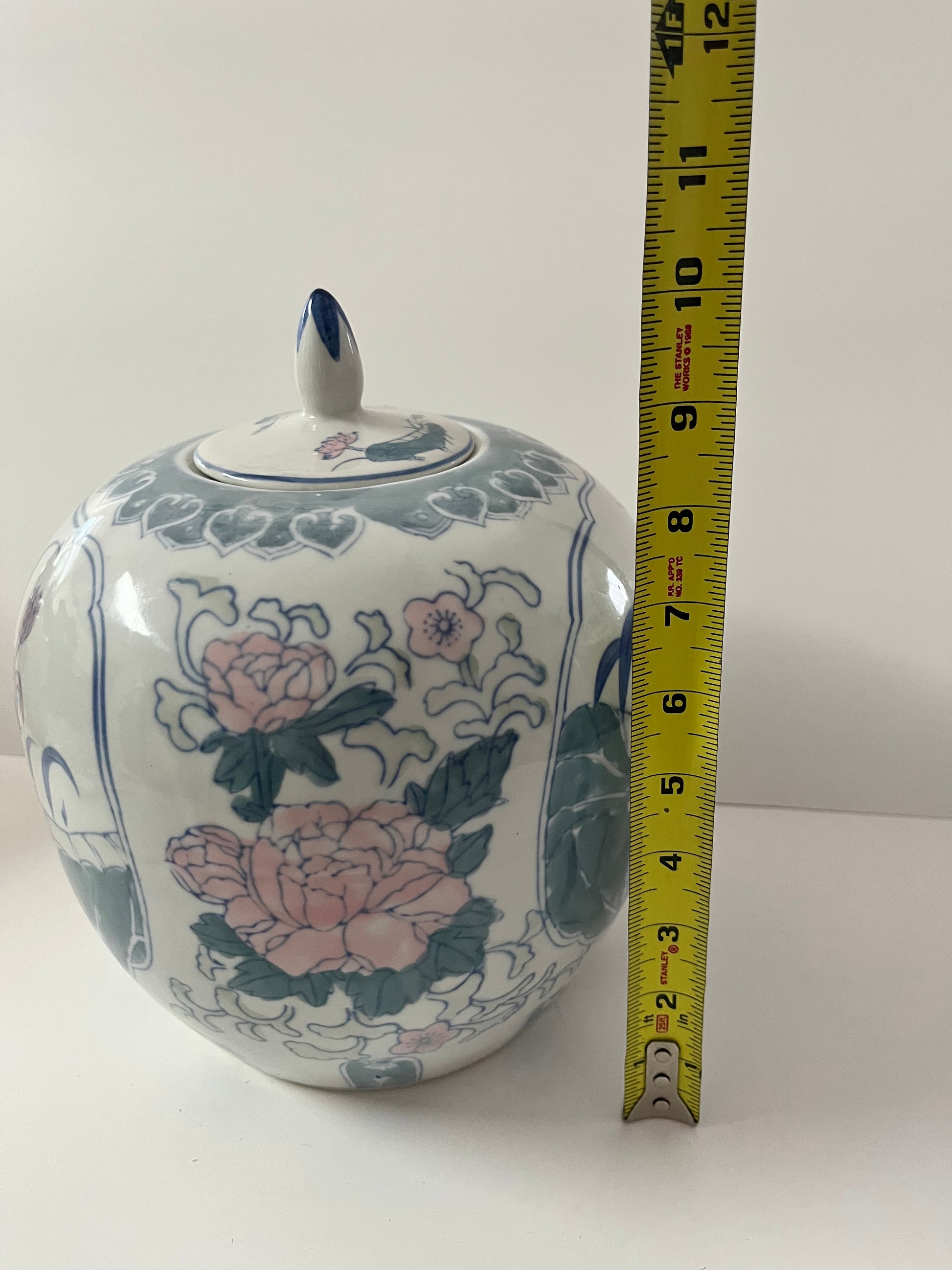 Chinese Large Ginger Jar with Peony and Bird Motif - Finest Antique