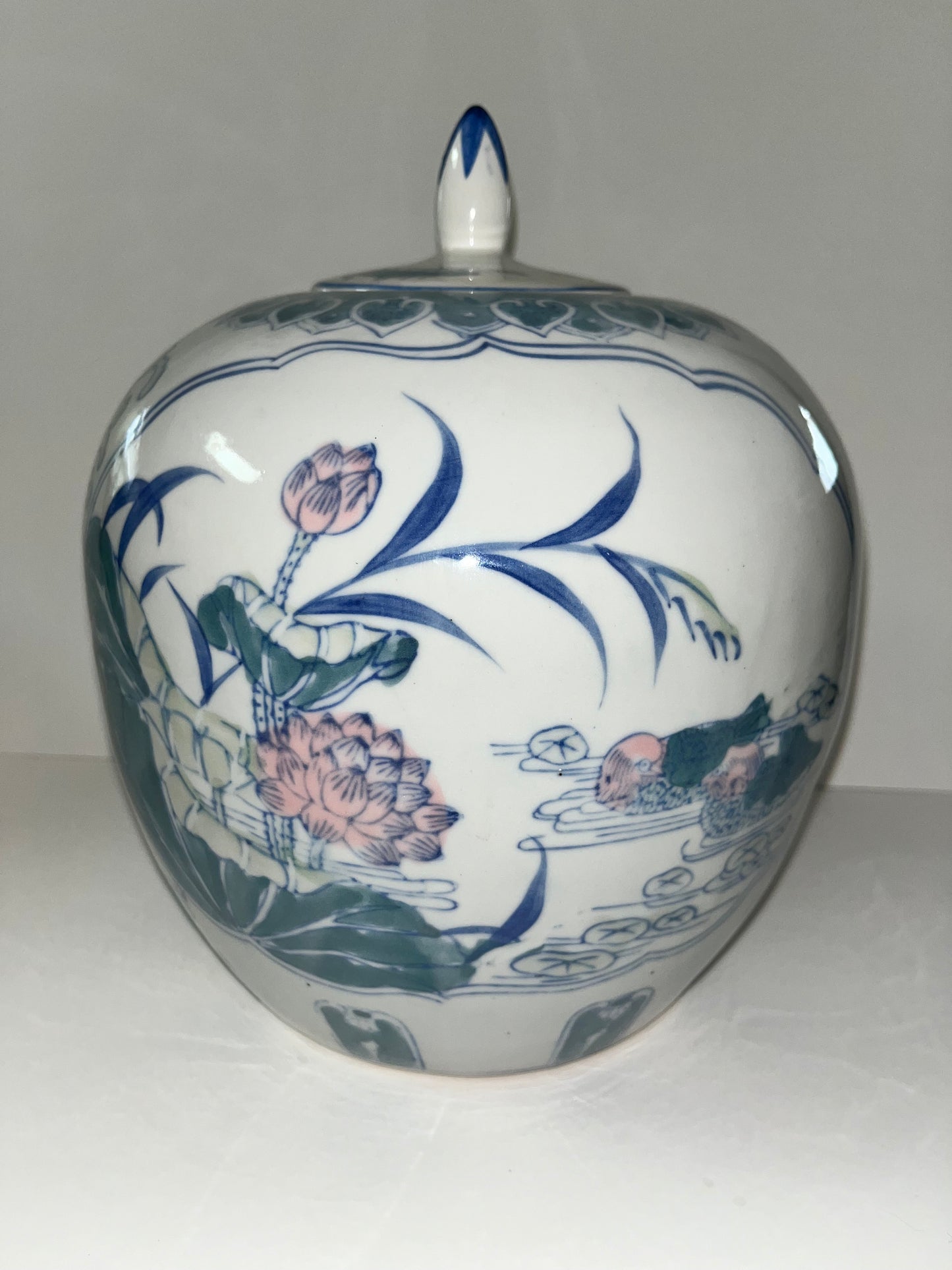 Chinese Large Ginger Jar with Peony and Bird Motif - Finest Antique