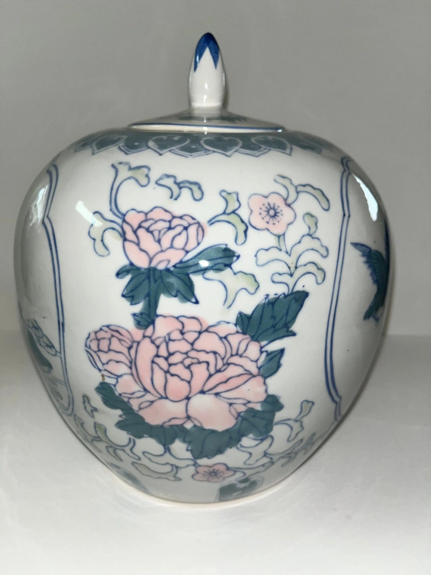 Chinese Large Ginger Jar with Peony and Bird Motif - Finest Antique