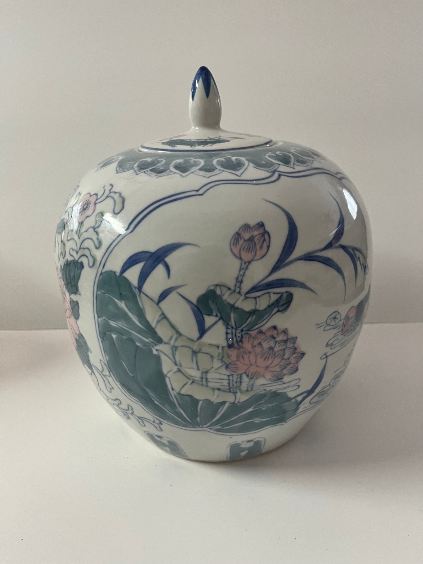 Chinese Large Ginger Jar with Peony and Bird Motif - Finest Antique