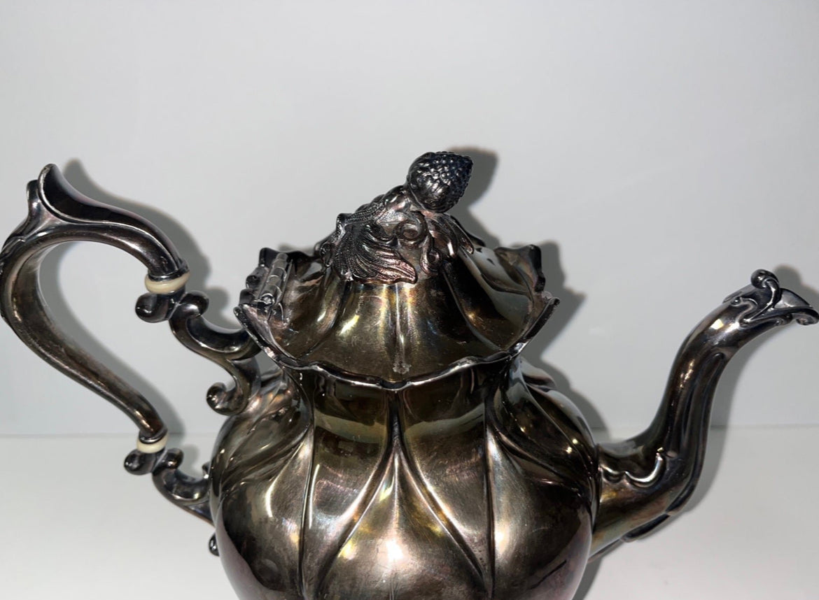 Antique Marked 1780 Reed & Barton #6 Silver-Plated Teapot