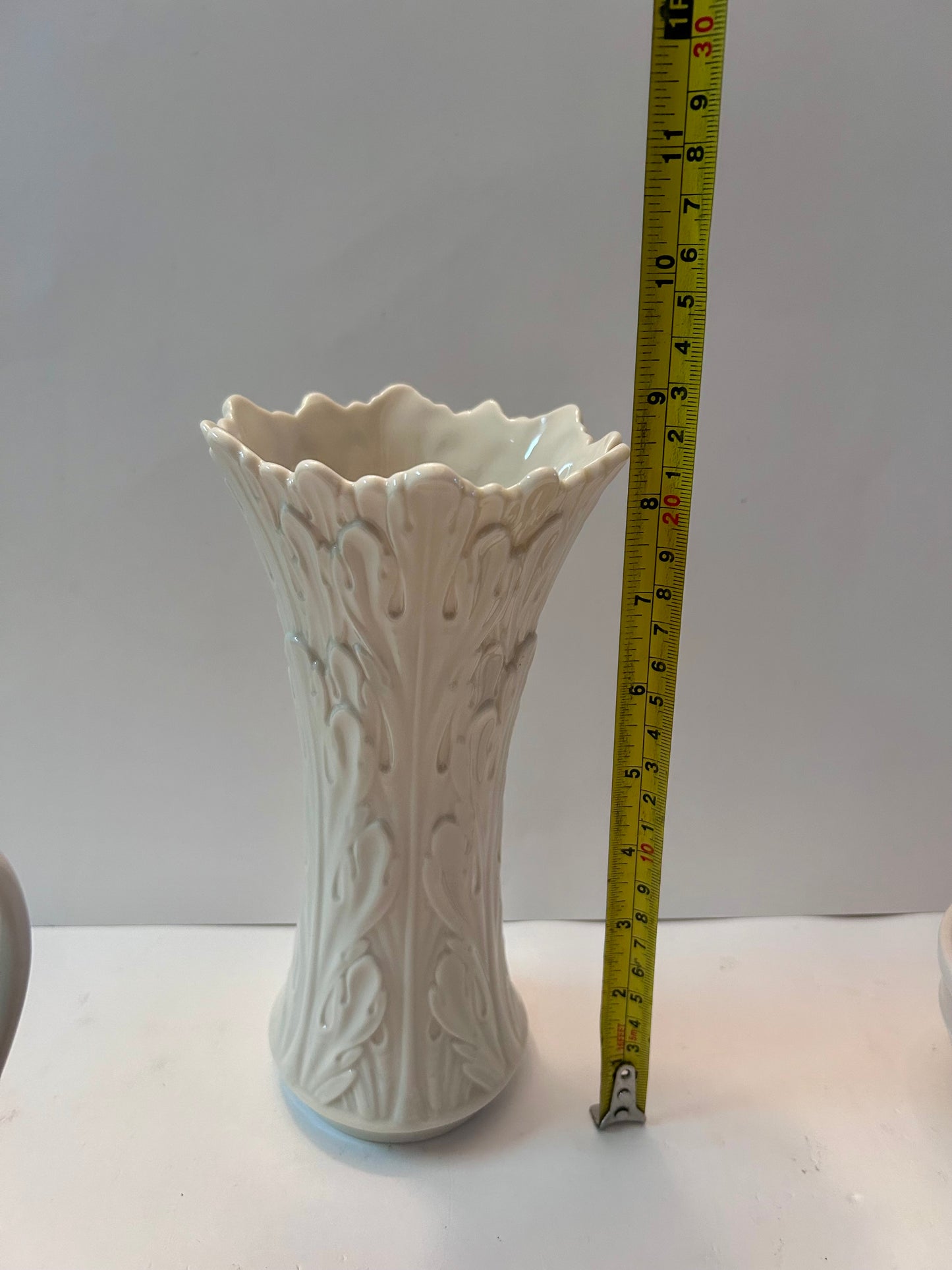 Vintage LENOX 7-Piece Ivory/White Embossed Porcelain Set | Pitcher, Vases, Cruet, Salt & Pepper