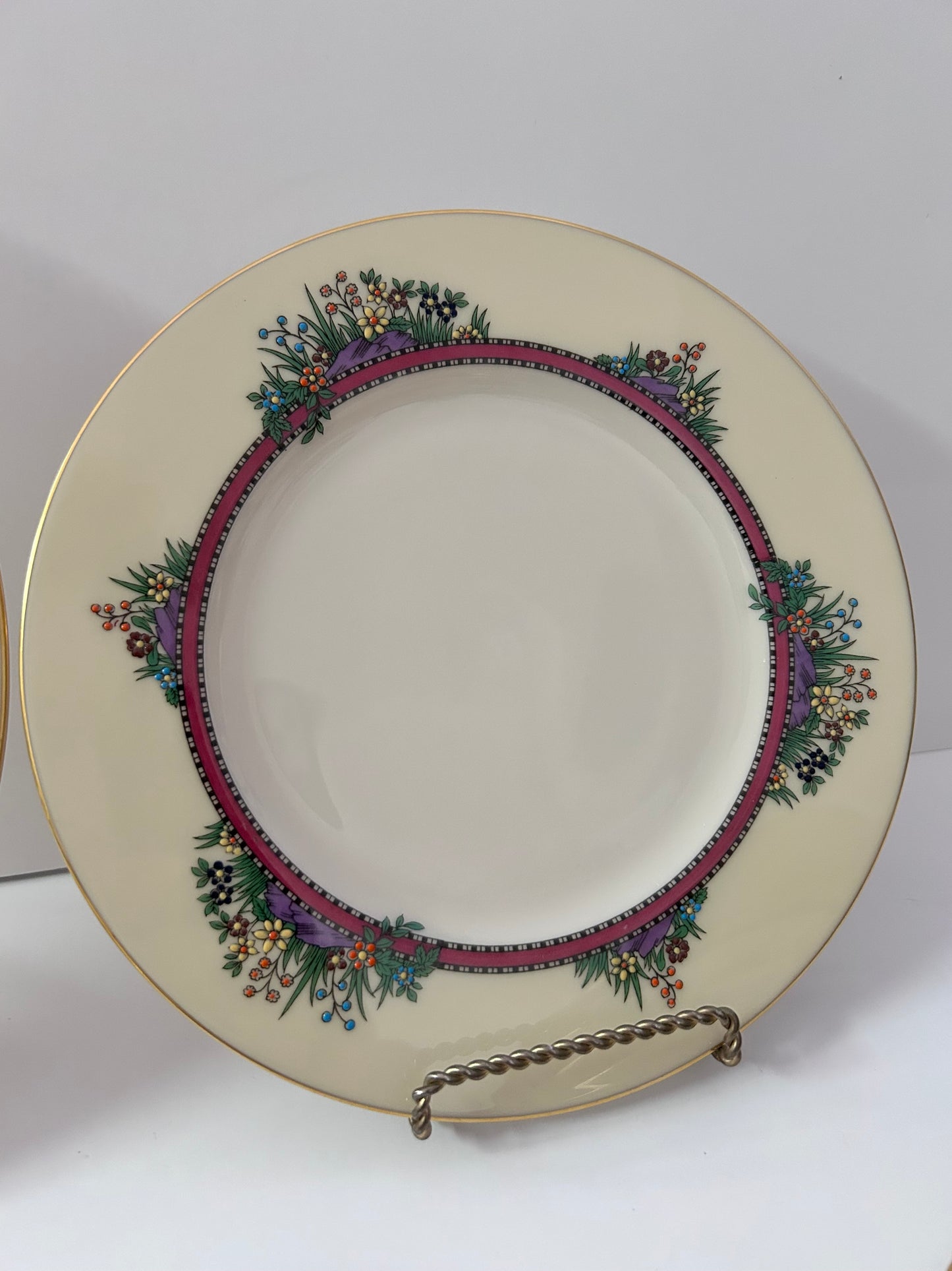 Lenox "Southern Gardens" P-310-R 26-Piece Dinnerware Set-Service for 5/6 Floral Gold Trim