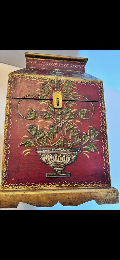 Vintage Handmade, Hand-Painted Wooden Storage/ Jewelry Box