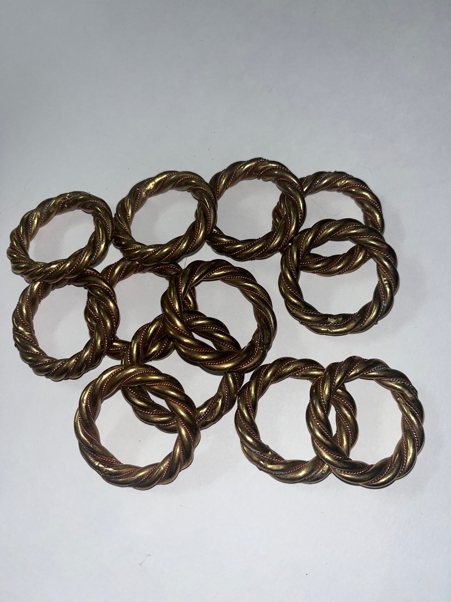 Vintage Brass Napkin Ring (Set of 12)