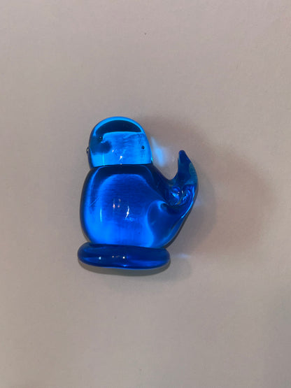 Vintage Hand Blown Glass Art Rooster on Nest Dish and Figurine Set