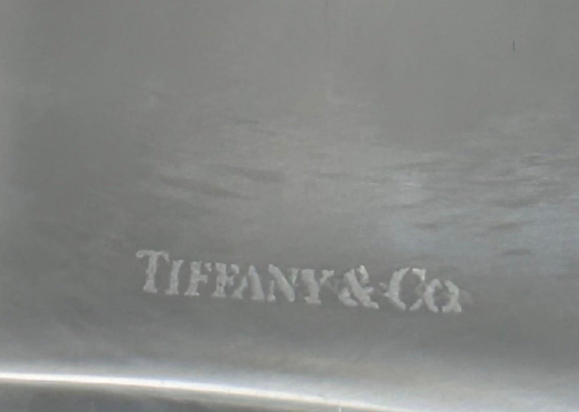 Signed Tiffany & Co. 9" Mosaic / Rock Cut Crystal Square Bowl Centerpiece