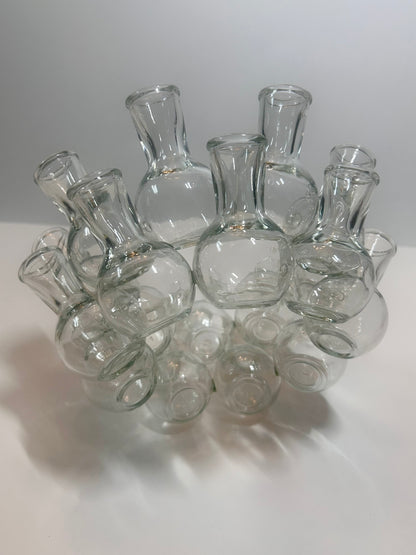 Vintage 2-Piece Tiered Clustered Glass Flower Frog & Propagation Station (25 Bud Vases / Vessels)