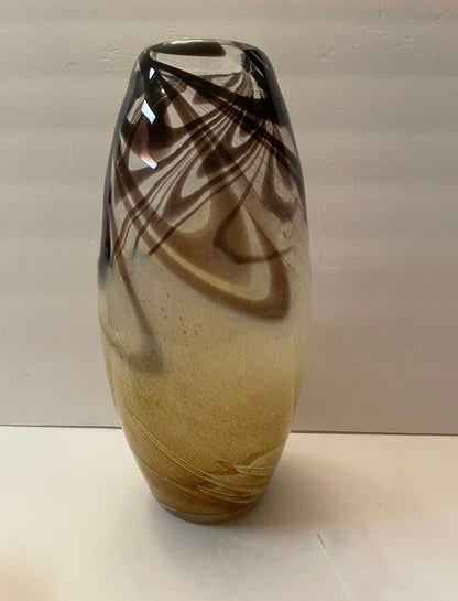 Swirled Elegance Art Glass Vase