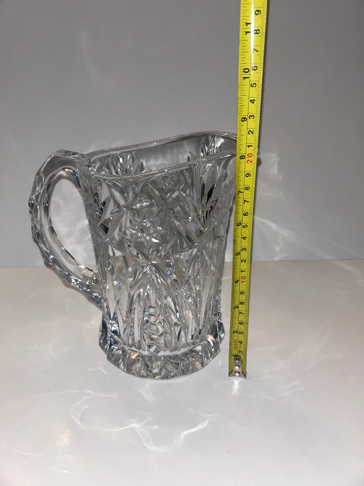 Heavy Cut 24% Lead Crystal Pitcher - Starburst & Pinwheel
Pattern