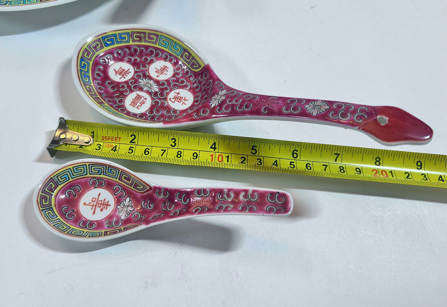 Vintage Chinese Jingdezhen Pink Mun Shou Porcelain Set - Wan Shou Wu Jiang (16 Pcs)