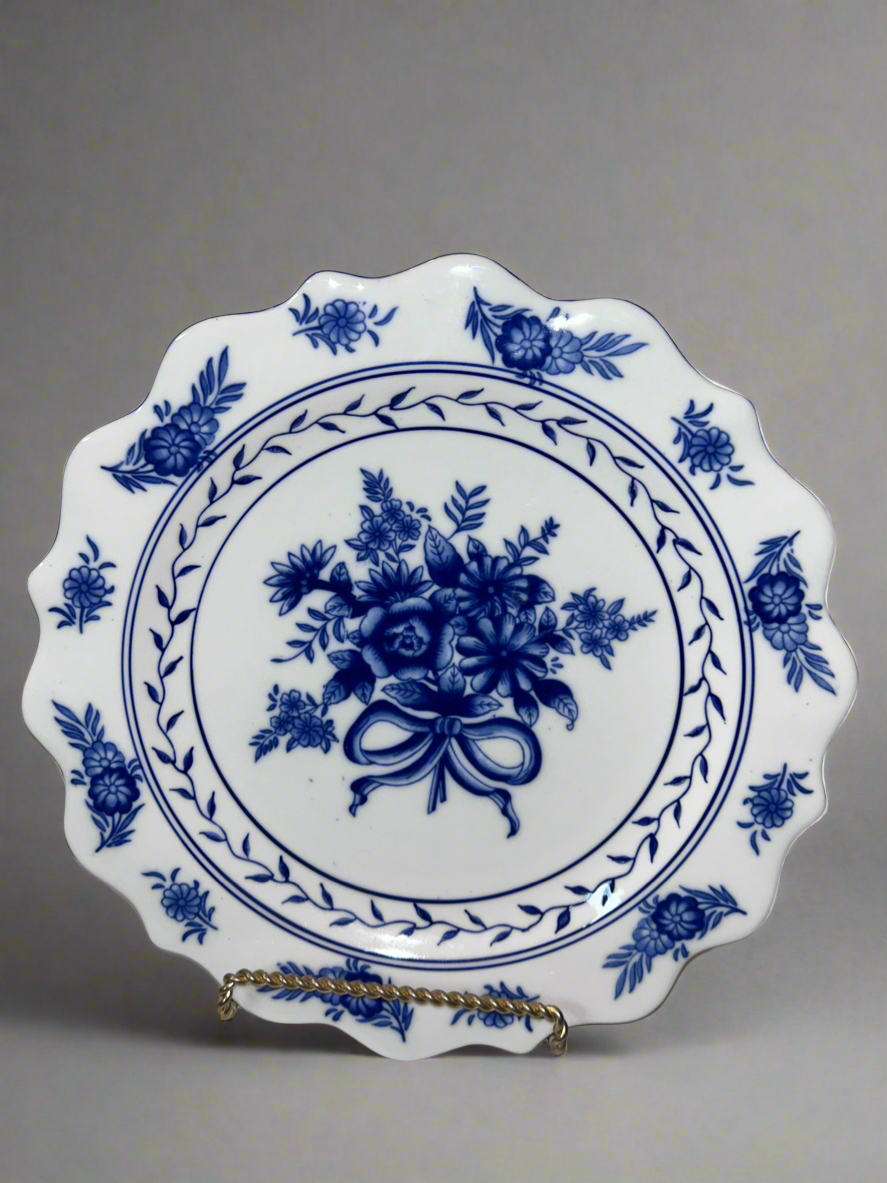 Vintage Serving Platter Cracker Barrel "Blue Garden"