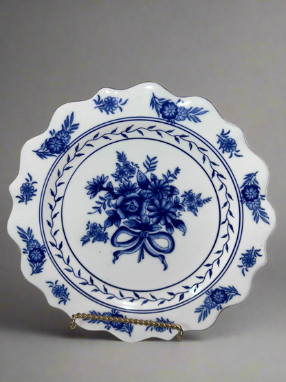 Vintage Serving Platter Cracker Barrel "Blue Garden"