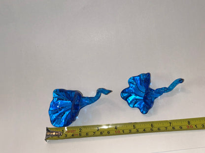 Vintage Hand Blown Glass Art Rooster on Nest Dish and Figurine Set