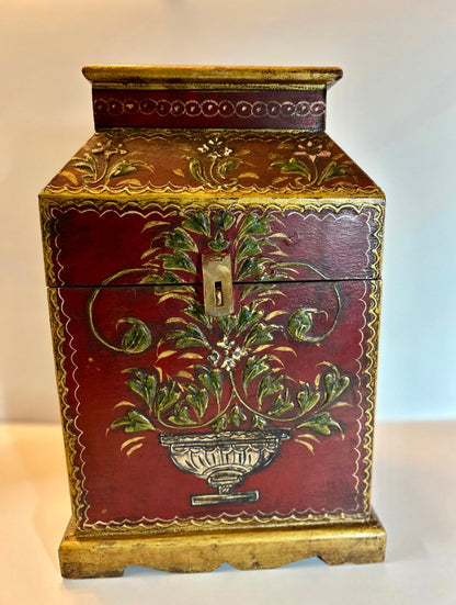 Vintage Handmade, Hand-Painted Wooden Storage/ Jewelry Box