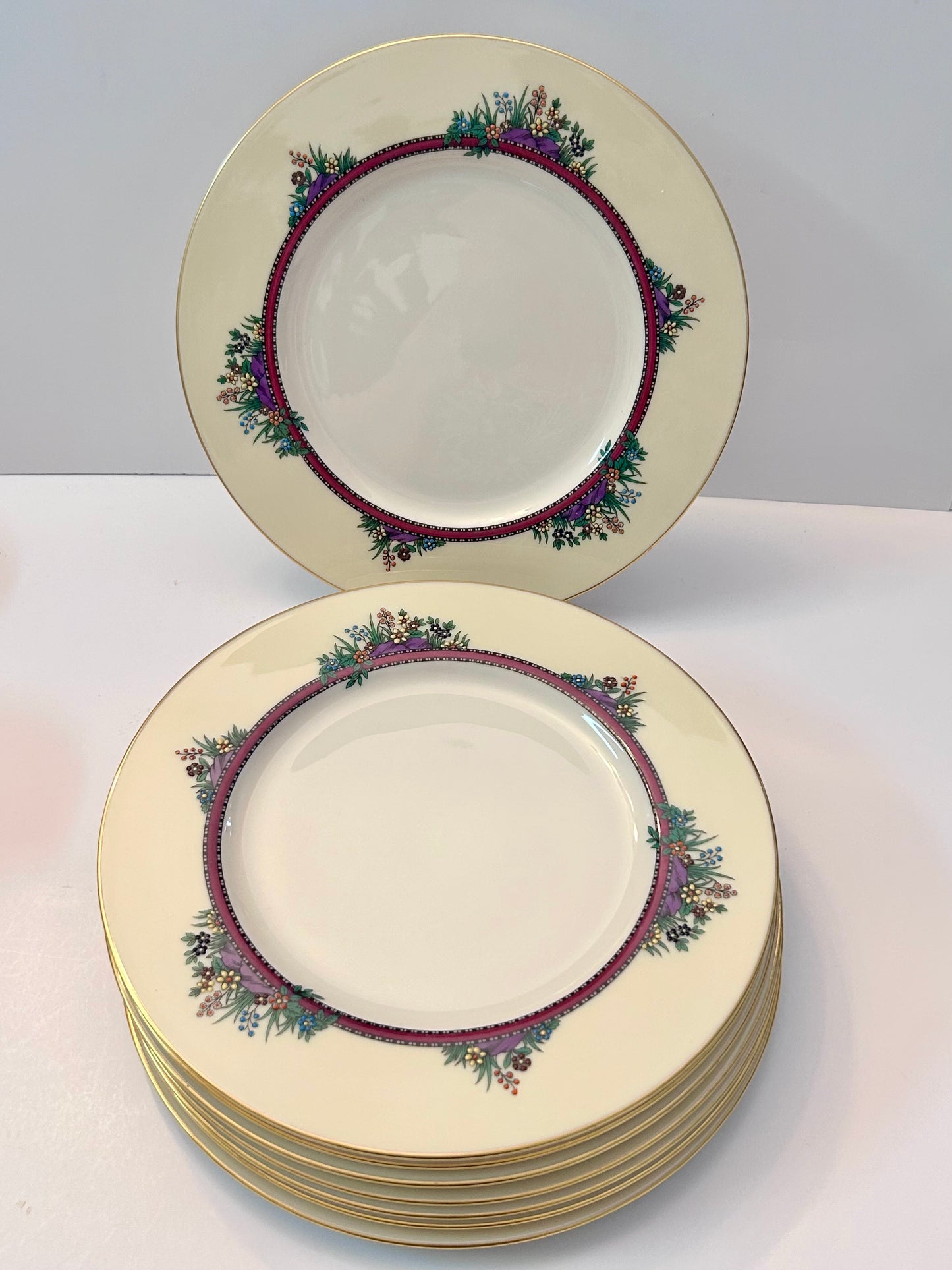 Lenox "Southern Gardens" P-310-R 26-Piece Dinnerware Set-Service for 5/6 Floral Gold Trim