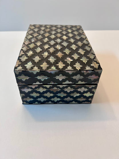 Litton Lane Rectangle Mother of Pearl Box with Hinged Lid