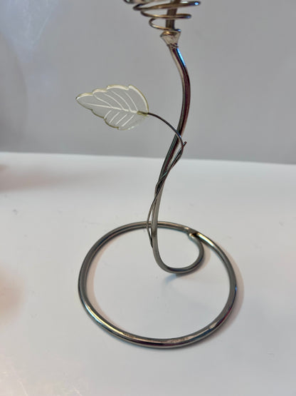 Vintage Two-piece Handcrafted Stained Glass Figurine Set