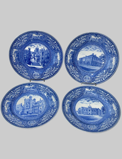 12pc Set Vintage 1929 Wedgwood England University of Pennsylvania Transferware Blue Plates