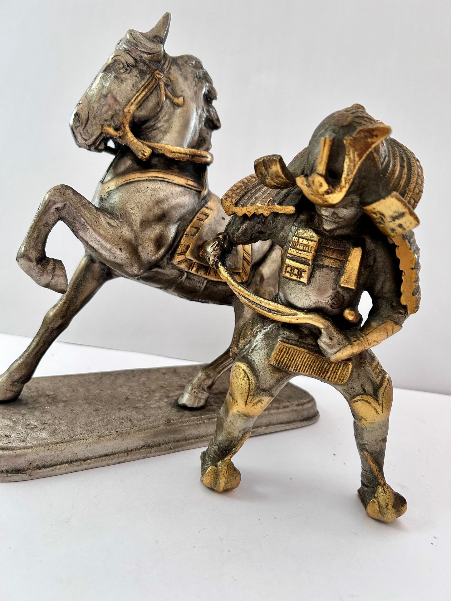 Antique/Vintage Japanese
Samurai Warrior on Horseback
Okimono Statue (2 pieces)