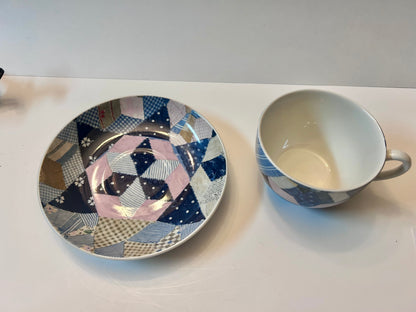 Ralph Lauren Wedgwood "Patchwork" Cup & Saucer Set - 1989 England