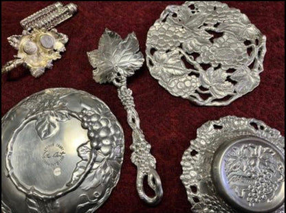 Arthur Court Cast Aluminum Grape & Leaf Serving Set (5 Pieces)