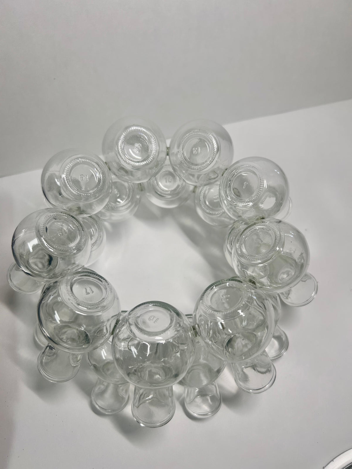 Vintage 2-Piece Tiered Clustered Glass Flower Frog & Propagation Station (25 Bud Vases / Vessels)