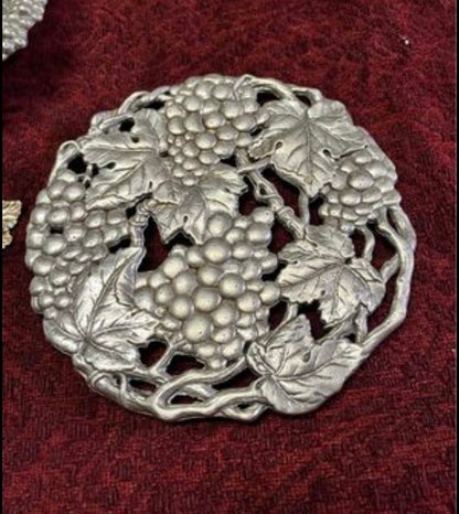 Arthur Court Cast Aluminum Grape & Leaf Serving Set (5 Pieces)
