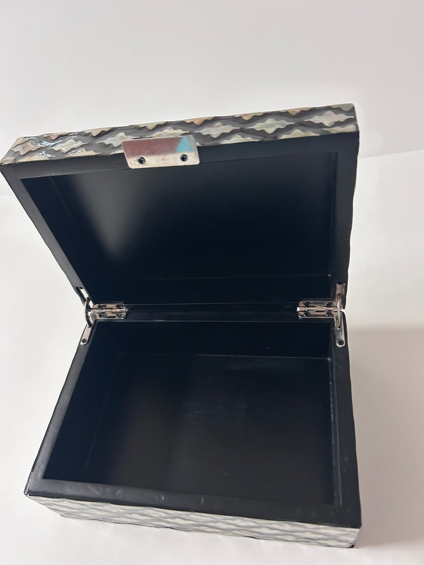 Litton Lane Rectangle Mother of Pearl Box with Hinged Lid