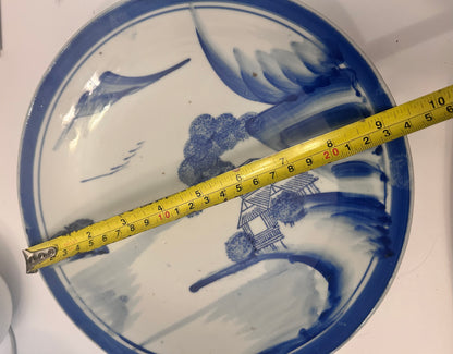 Set of 3 Antique Japanese Arita Plates -Late Edo Period (c. 1860-1880)
– Mountain Landscape – 9"