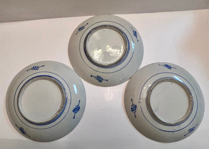 Set of 3 Antique Japanese Arita Plates -Late Edo Period (c. 1860-1880)
– Mountain Landscape – 9"