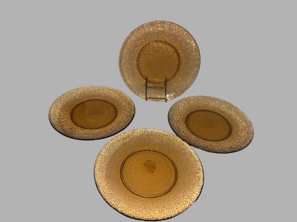 Vintage-Inspired Amber Glass Dinnerware Set (11 PCS): Pier 1 Textured Plates, Rosanna
'Parisian' Goblets & Ruffled Nesting Dishes