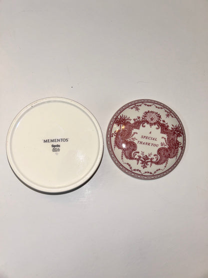 Vintage Spode "Mementos" A Special Thank You Lidded Trinket Box - Made in England