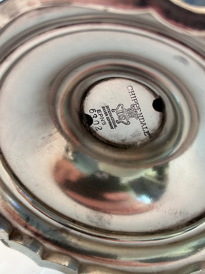 Vintage Chippendale International Silver Co. Pair of Silver-Plated Tea/Coffee Pots Engraved Monogram “M”