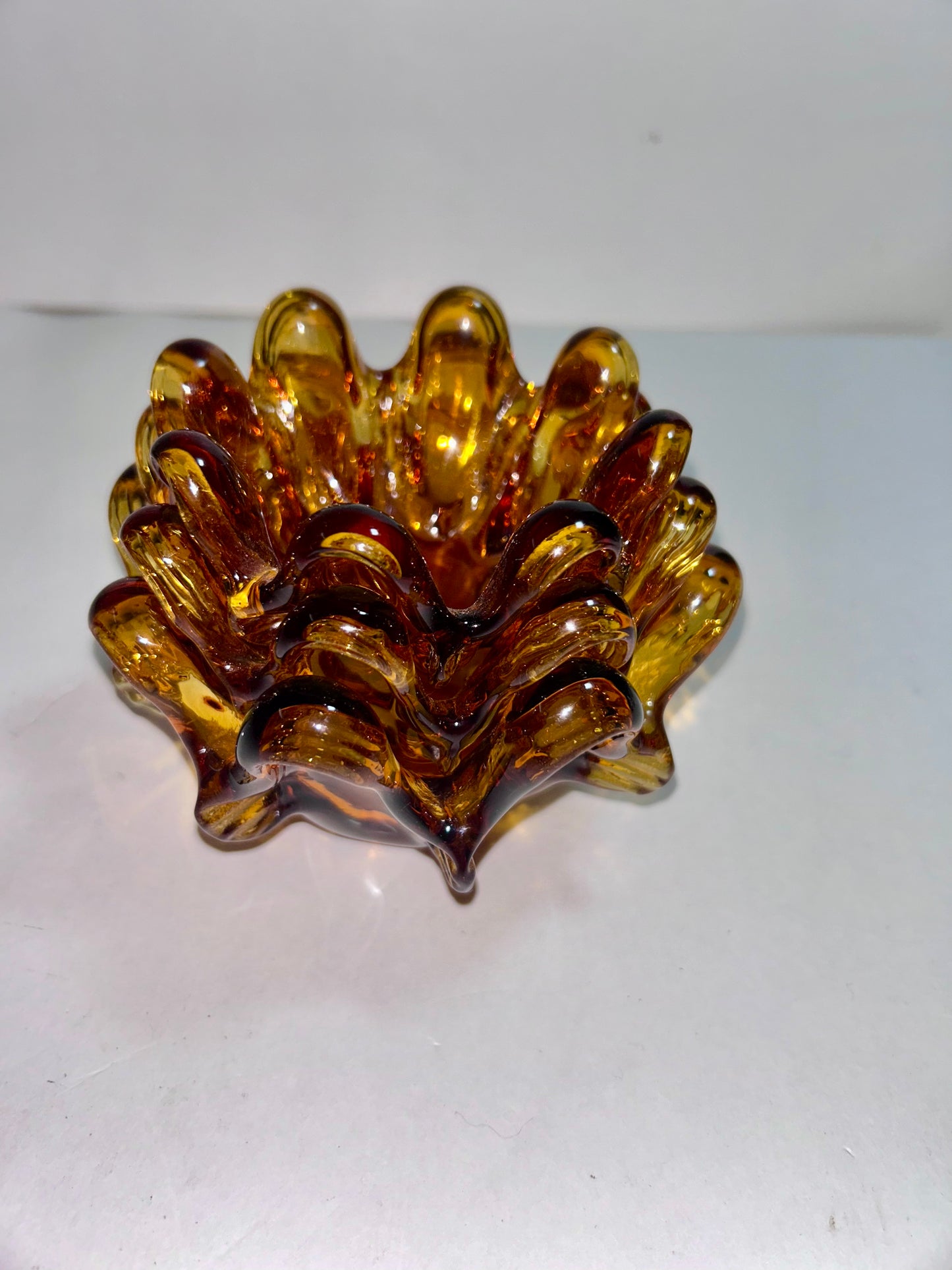 Vintage-Inspired Amber Glass Dinnerware Set (11 PCS): Pier 1 Textured Plates, Rosanna
'Parisian' Goblets & Ruffled Nesting Dishes