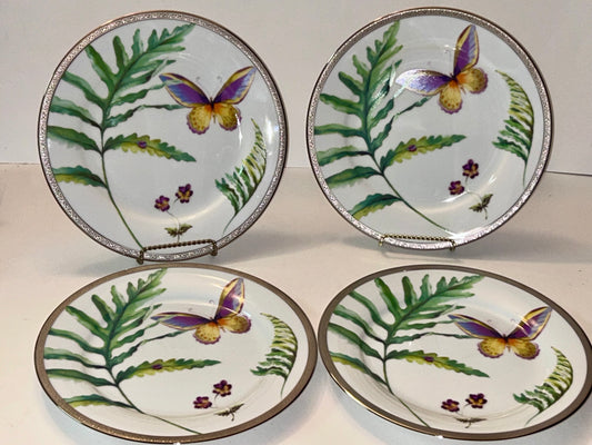 Charter Club Grand Buffet Platinum 9.5"Butterfly & Fern Dinner Plates - Set of 4