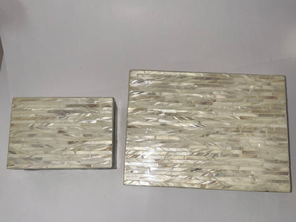 Set of Two Vietnamese Mother of Pearl Inlay Wooden Decorative Boxes