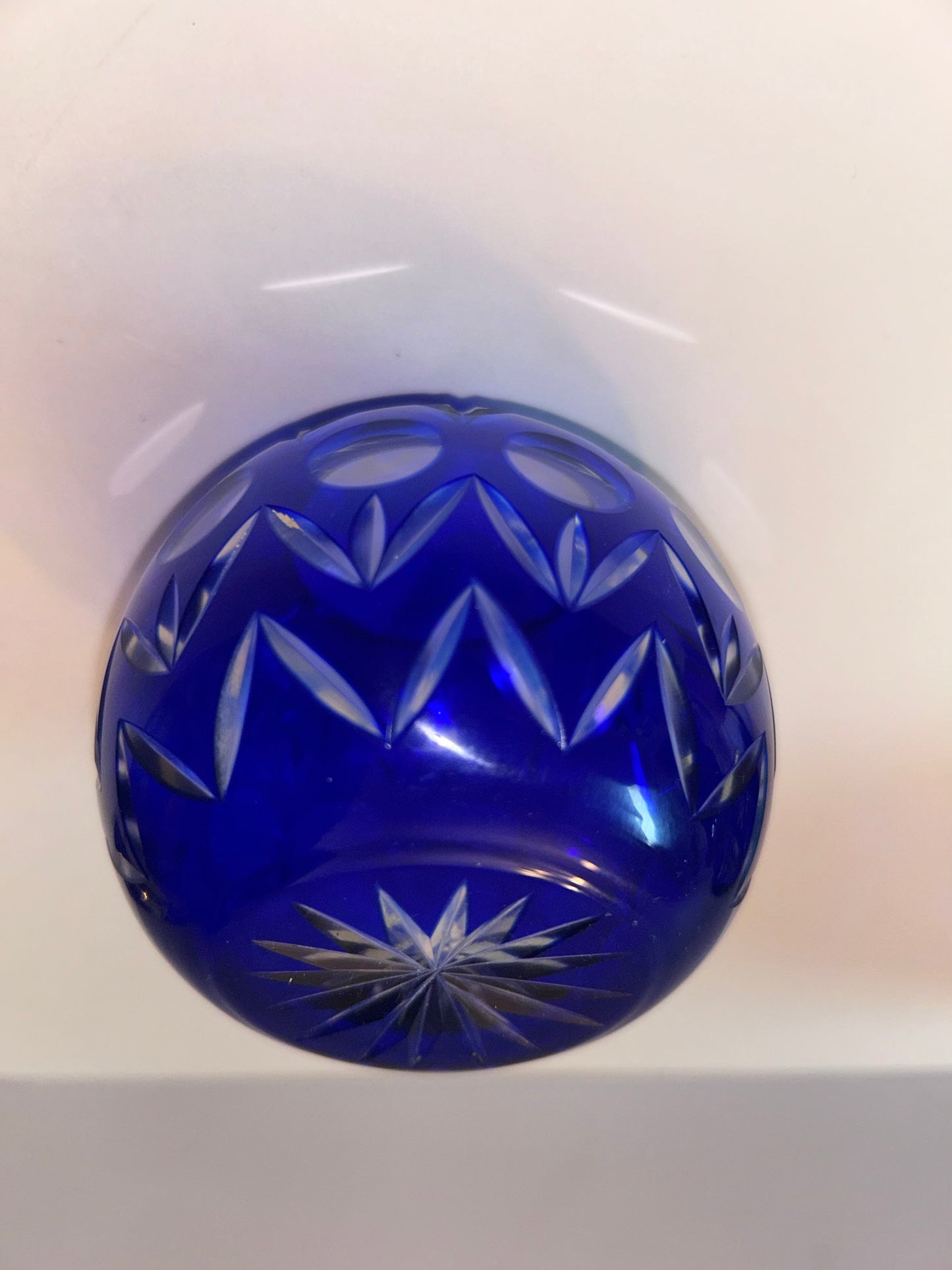 Trio of Bohemian Cobalt Blue Art Glass Vases - Hand-Painted Floral & Cut Crystal Designs